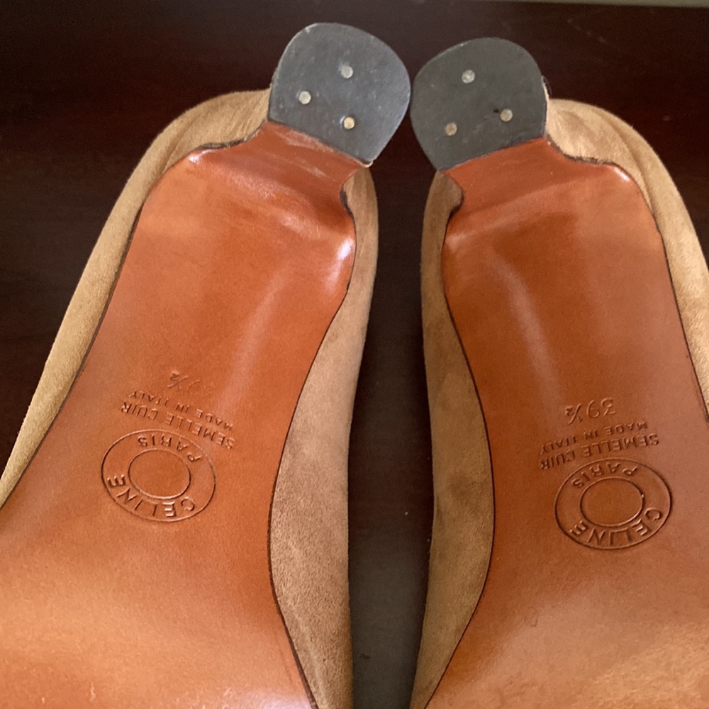 CELINE Paris CLASSIC SUEDE TAN PUMPS SIZE 39.5 ๐EUC๐ - Picture 13 of 17